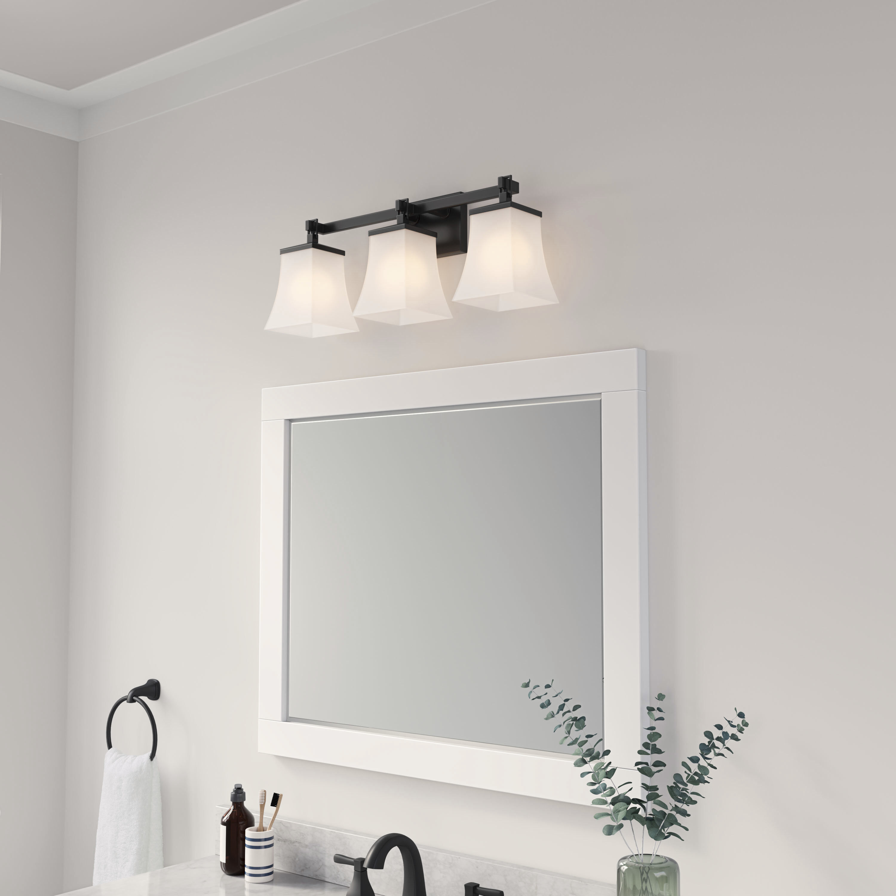 Sonorra 3 Light 24 inch Matte Black Bathroom Vanity Light Wall Light
